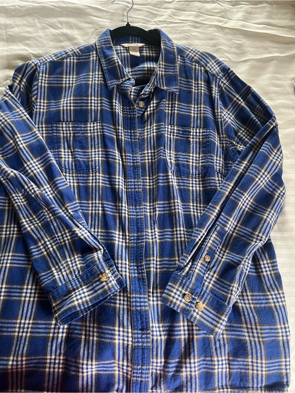 Duluth Trading Classic Blue Plaid Flannel Shirt - Women- 2XL